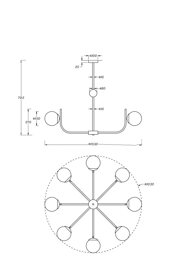 Подвесной светильник Maytoni MOD109PL-08BS - фото 4