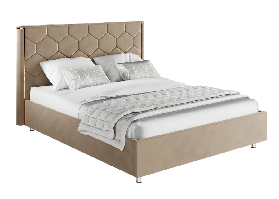 Кровать Сицилия 160х200 бежевого цвета