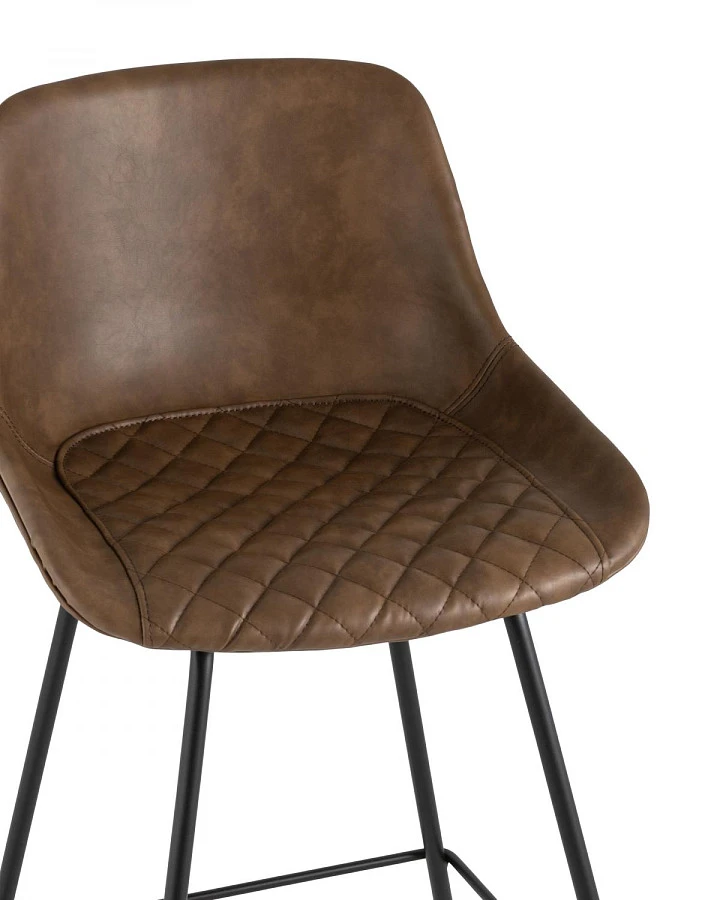 Стул полубарный TEXAS экокожа коричневый - фото 6