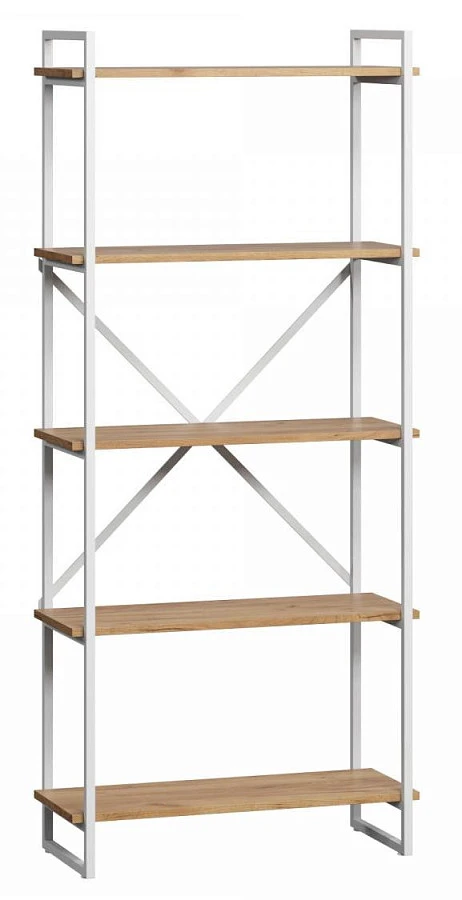 Стеллаж Мальборк 80 Дуб с белым основанием лофт