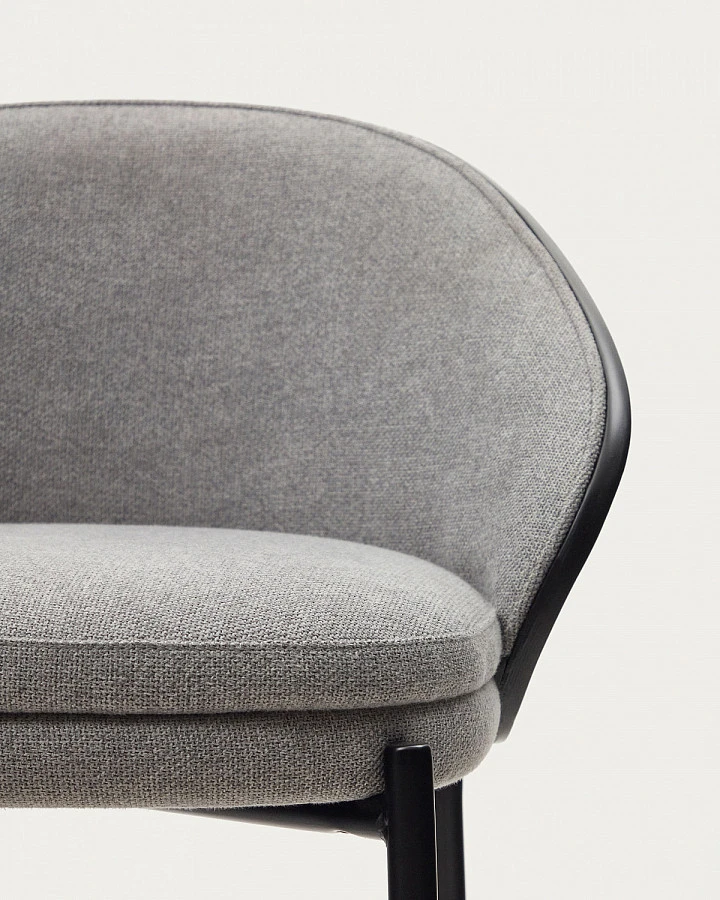 Eamy св.-сер.стул БАР/шпон.ясеня с черн.покр. - фото 7