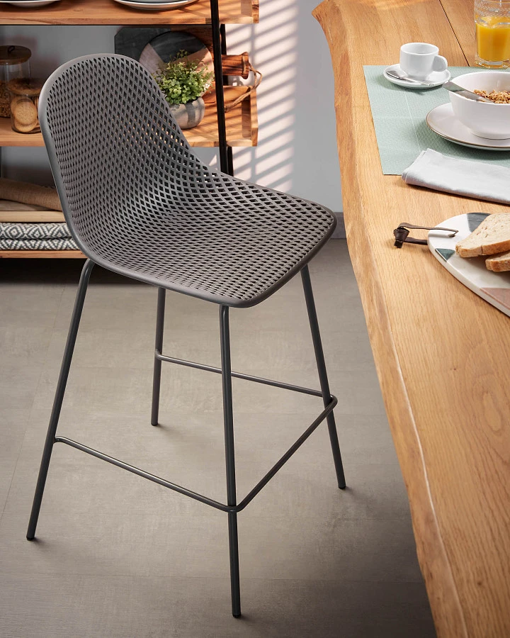 Барный стул Quinby серый - фото 3