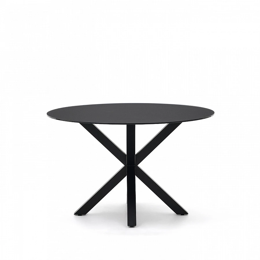 Стол с черн. стеклом и черн.стал.ножки Ø120см - фото 4