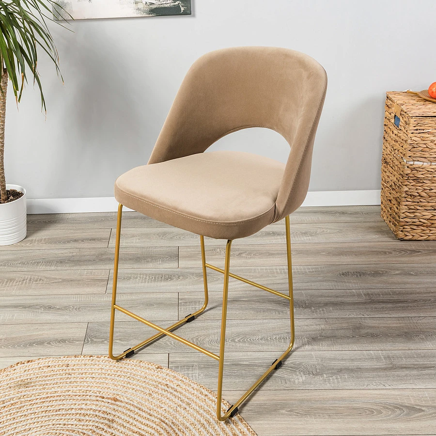 Кресло полубар Lars Diag beige/Линк золото - фото 8