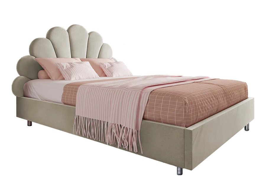 Кровать Ксю  120х200 светло-серого цвета