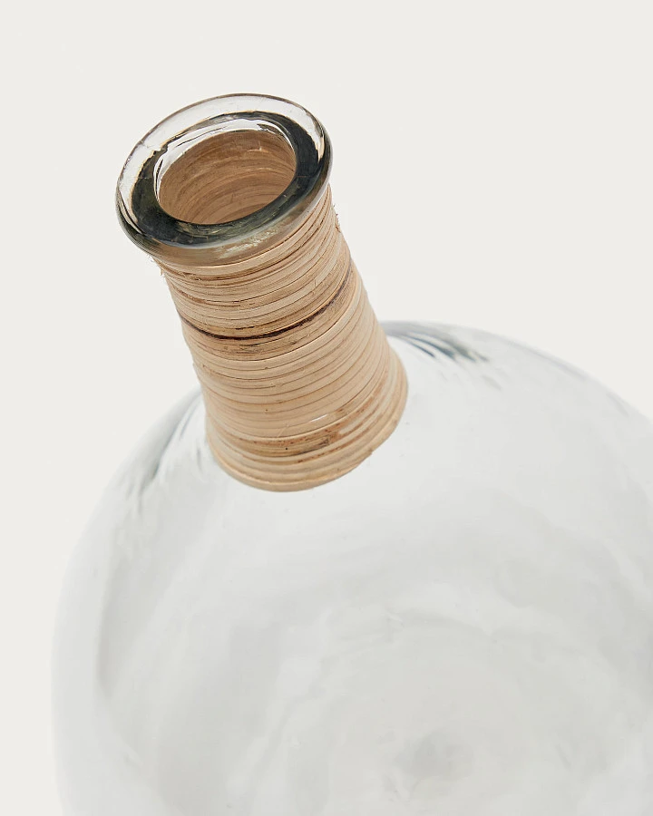 Ваза Serlina из ротанга и прозрачного переработанного стекла - фото 3