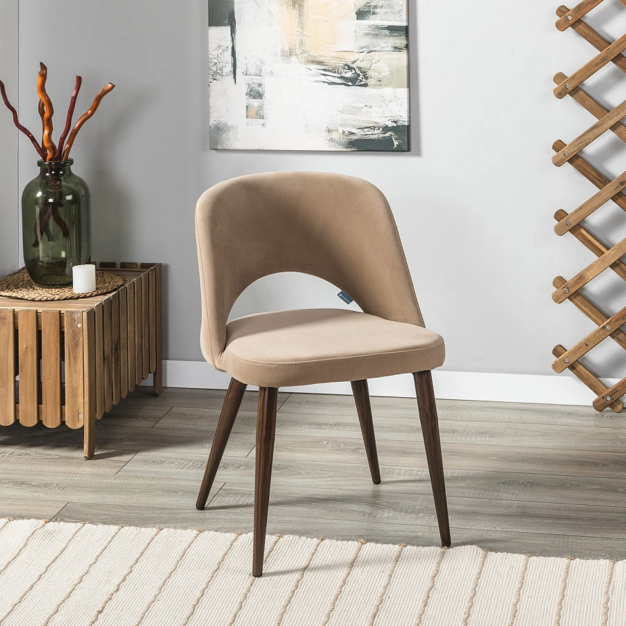 Стул Lars Diag beige/т.орех - фото 8