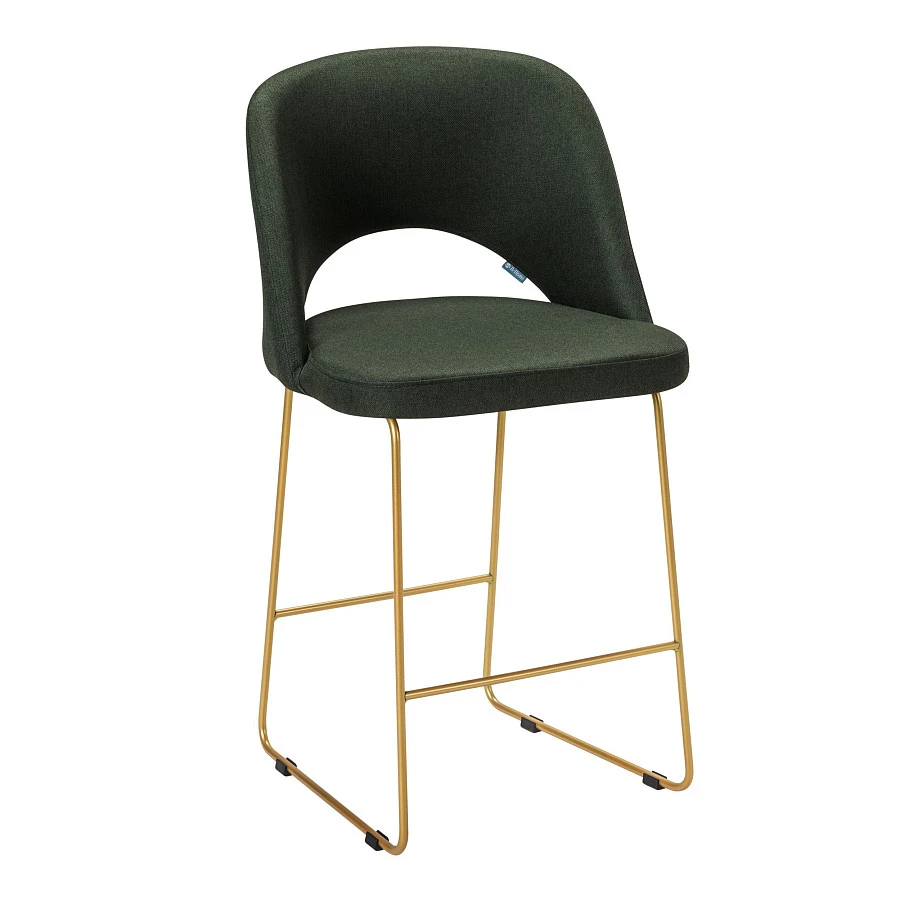 Кресло полубар Lars тёмно-зеленый/Линк золото