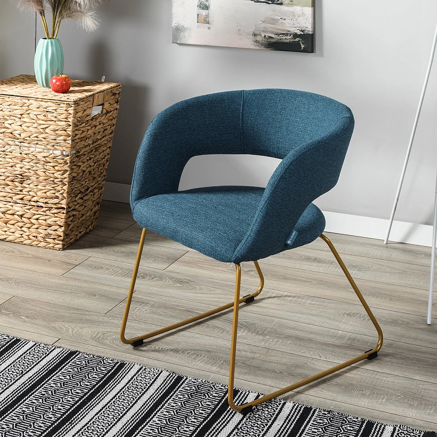 Кресло Hugs синий/Линк золото - фото 8