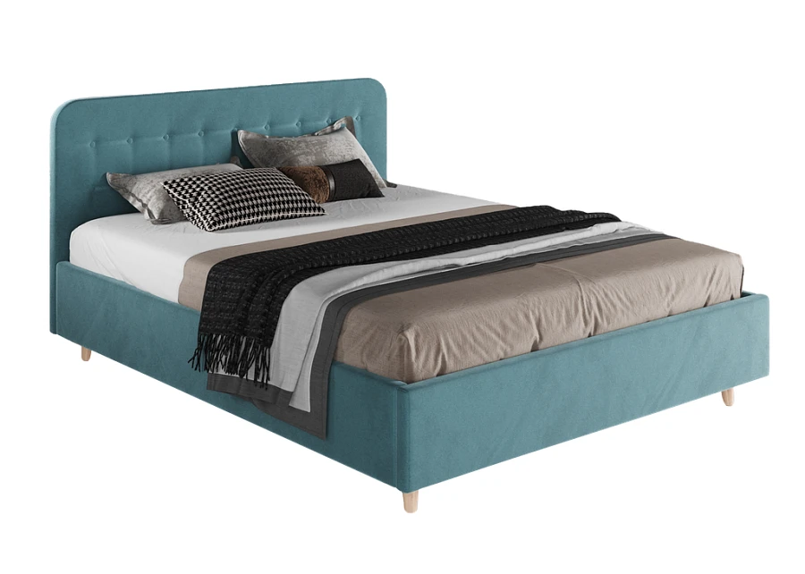 Кровать Лион  180х200 тёмно-бирюзового цвета