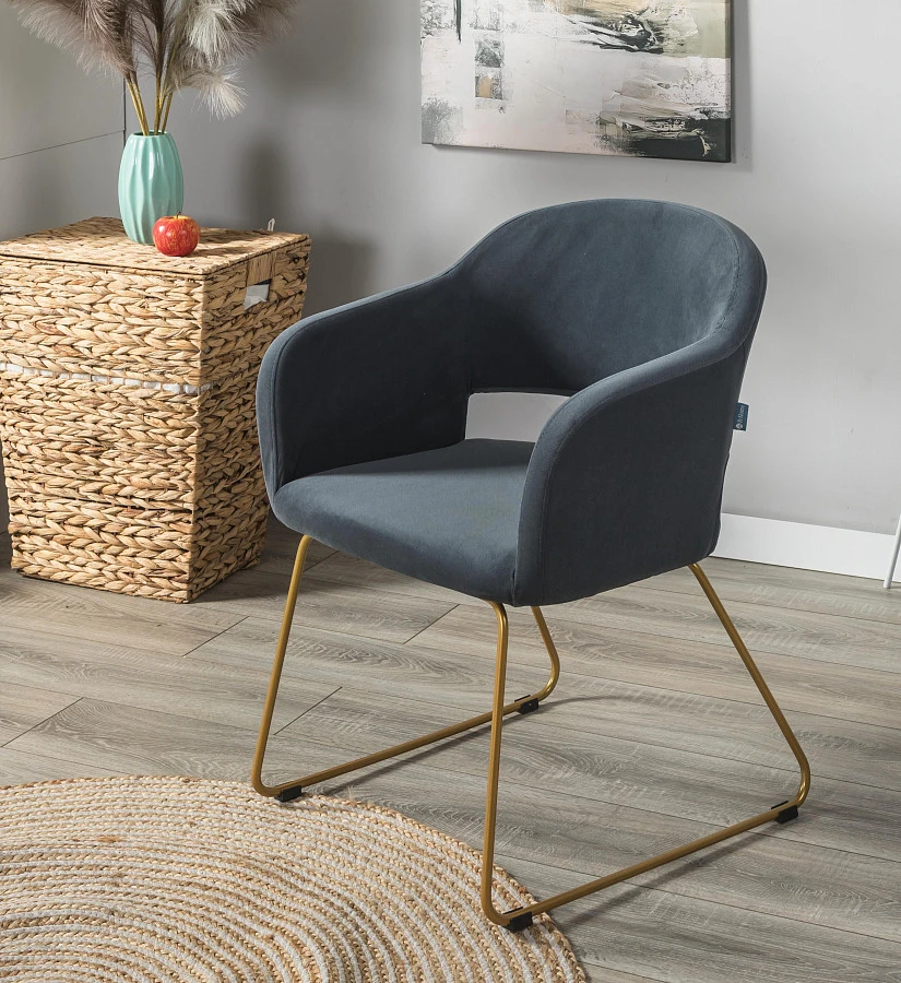 Кресло Oscar Diag grey/Линк золото - фото 6