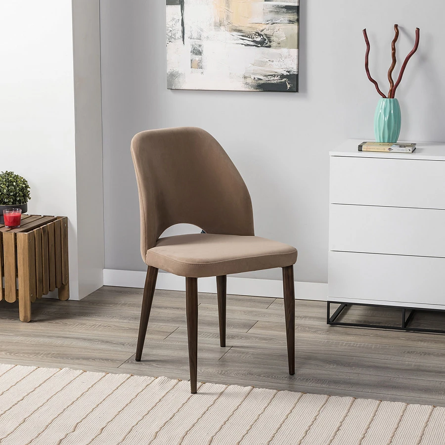 Стул Ledger Diag beige/т. орех - фото 7