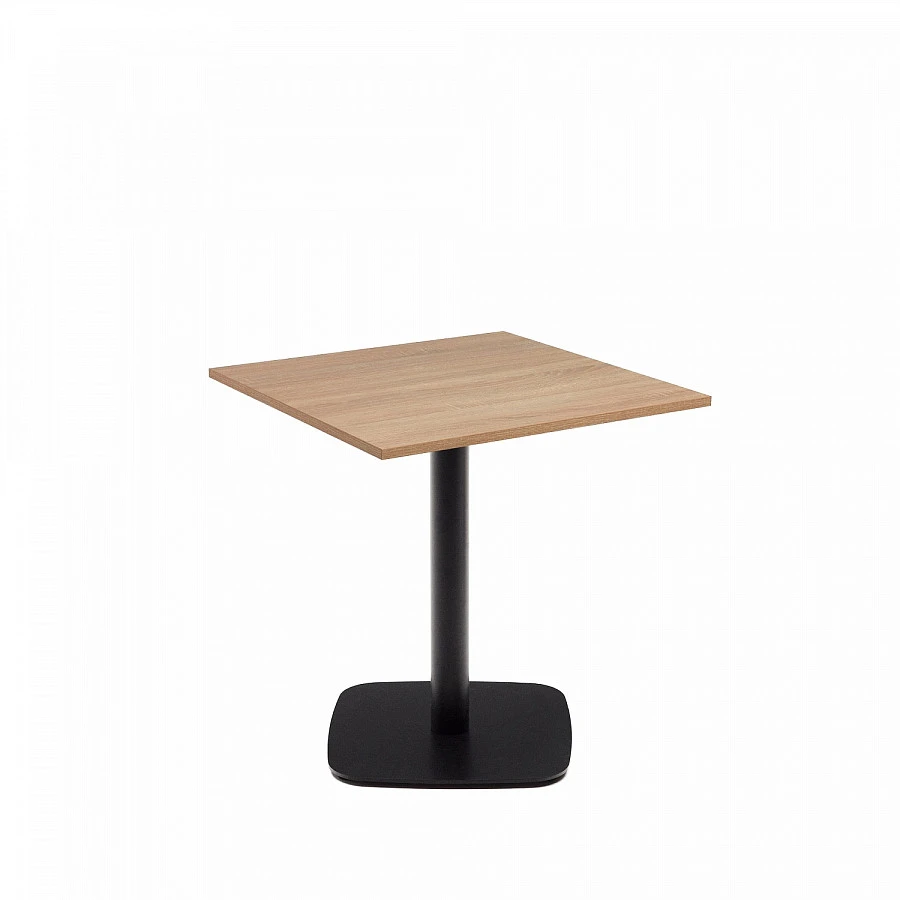 Dina Стол меламин/натур. и черн.металл 70x70см