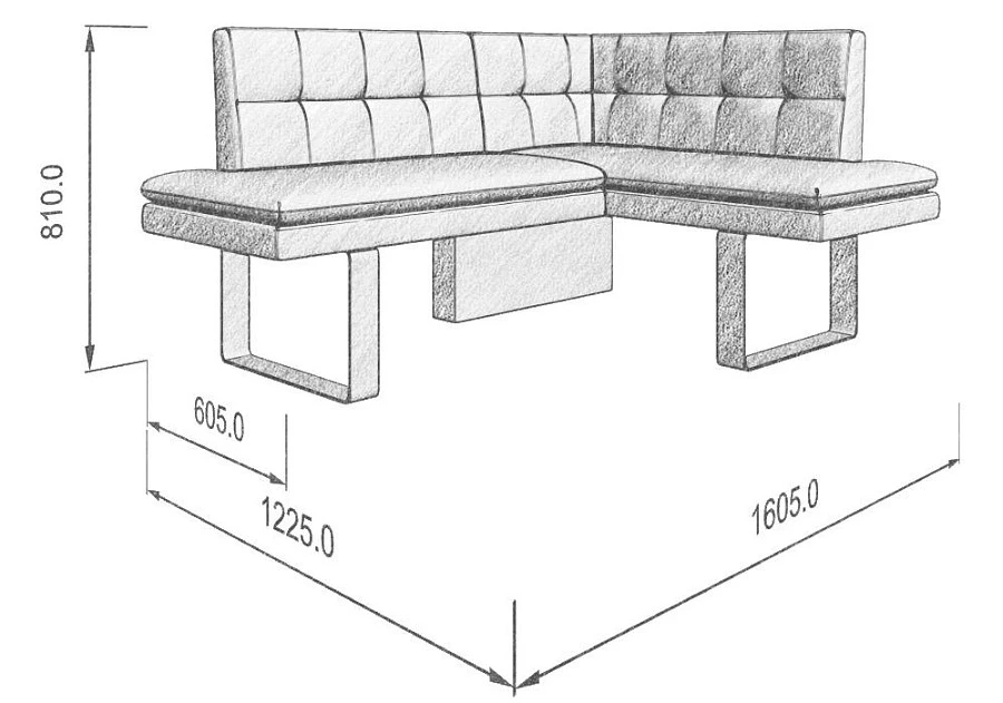 Диван кухон. Magiс 158-120 R beige R - фото 4