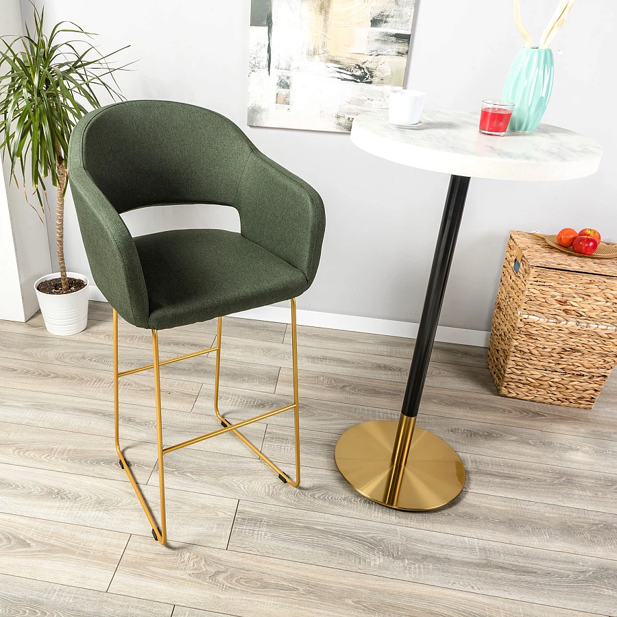 Кресло Бар. Oscar тёмно-зеленый/Линк золото - фото 9