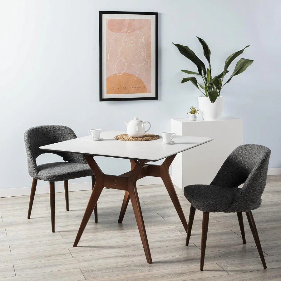 Стол Нарвик 860*860 мрамор Бианко /темный орех - фото 7