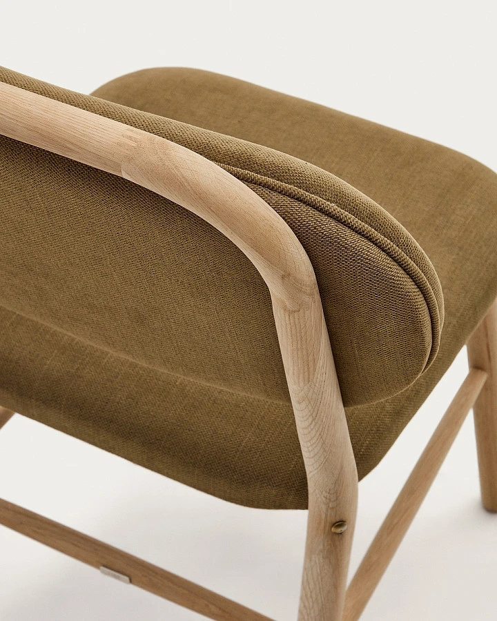 Helda Стул из зеленой синели и массива дуба - фото 10