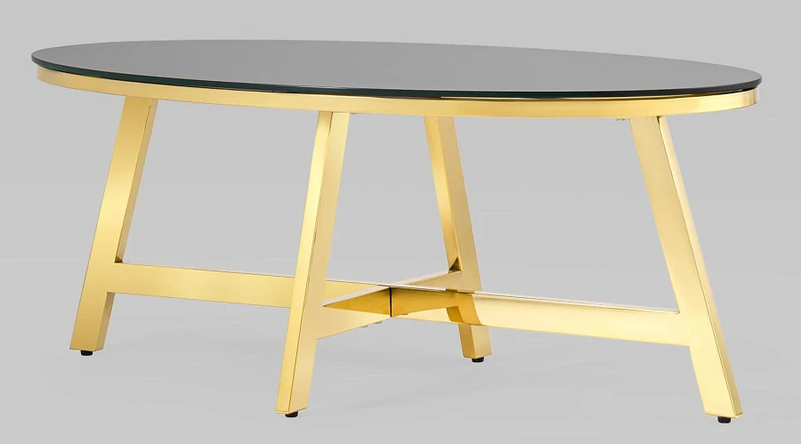 Журнальный стол 100*50 АЛЬБА золото/черн. - фото 2