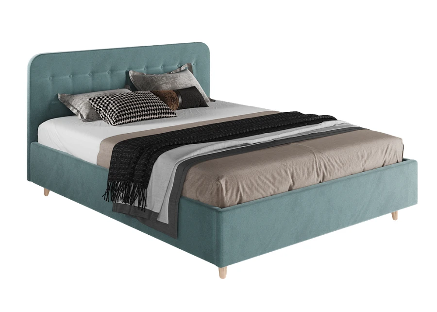 Кровать Лион  200х200 цвета морской волны