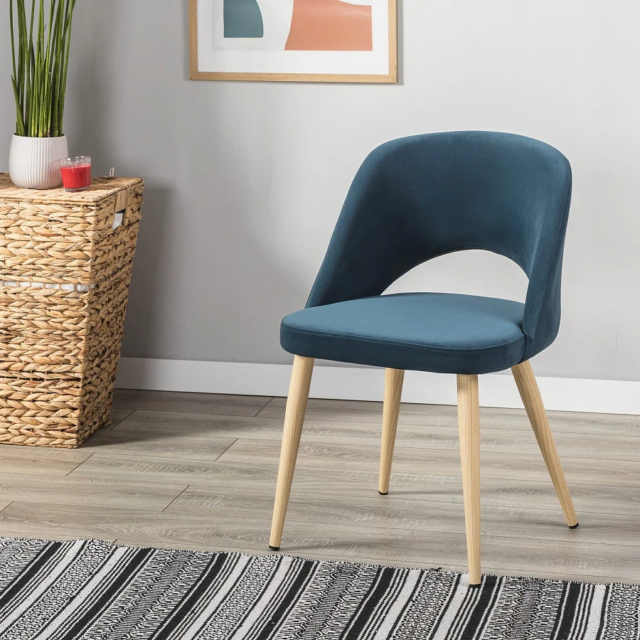 Стул Lars Diag blue/нат.дуб - фото 9