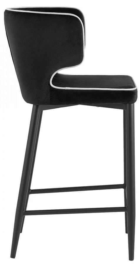 Стул полубарный Матео с кантом велюр черный - фото 3