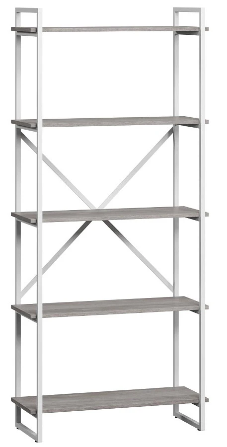 Стеллаж Мальборк 80 Смоук с белым основан. лофт