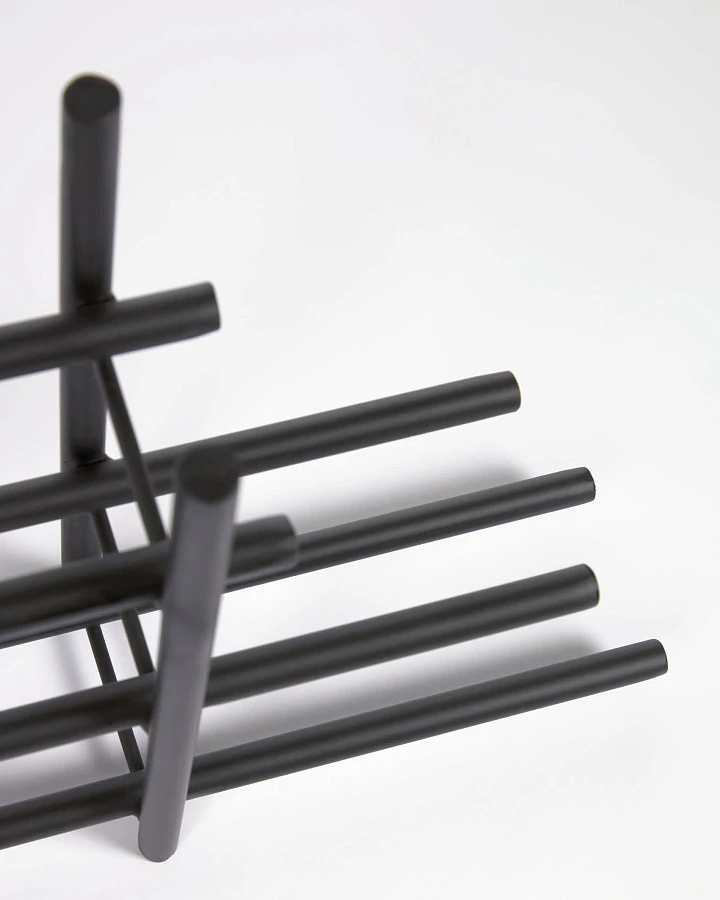 Shizu Винная полка из черного металла - фото 4