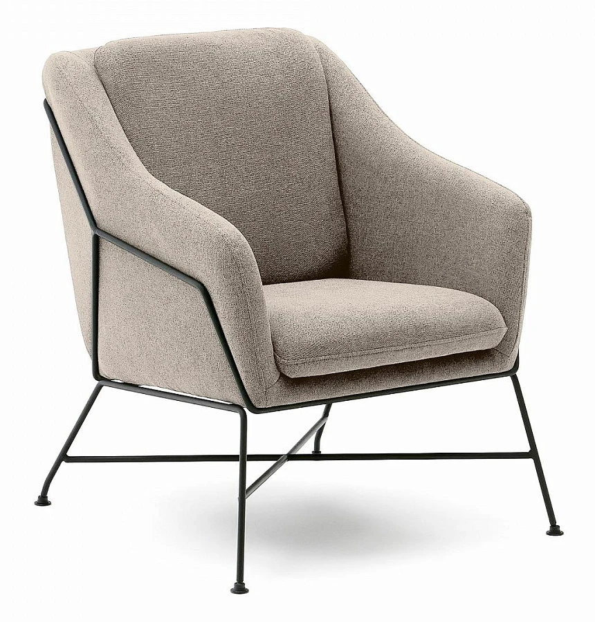 Brida Кресло бежевое на черных стальных ножках