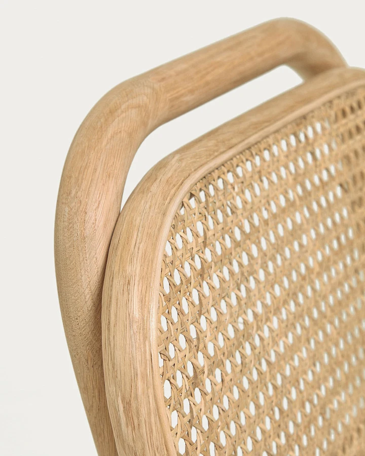 Барный стул Doriane из массива дуба с натуральной отделкой и мягким сиденьем 65 см - фото 9