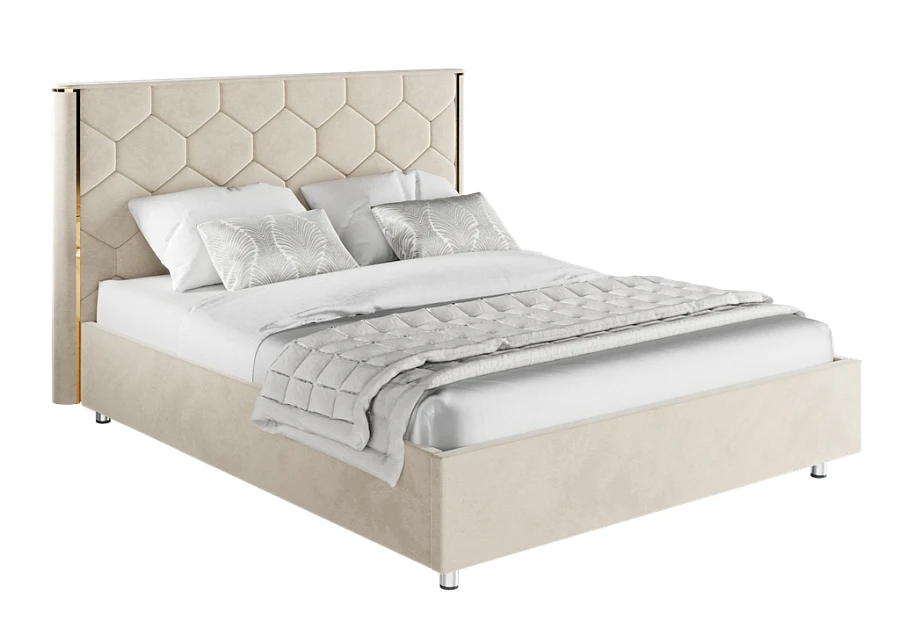 Кровать Сицилия  140х200 светло-бежевого цвета