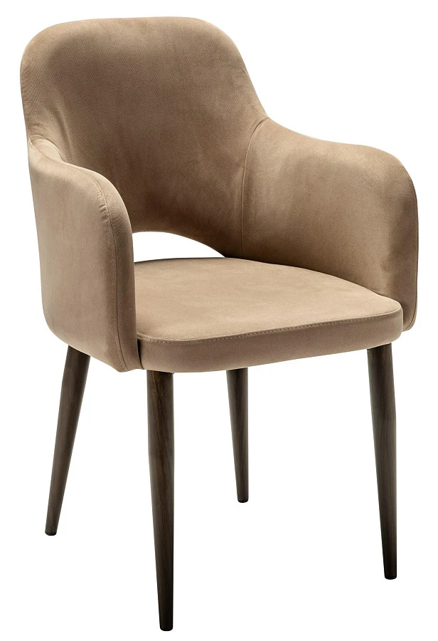 Кресло Ledger Diag beige/т. орех