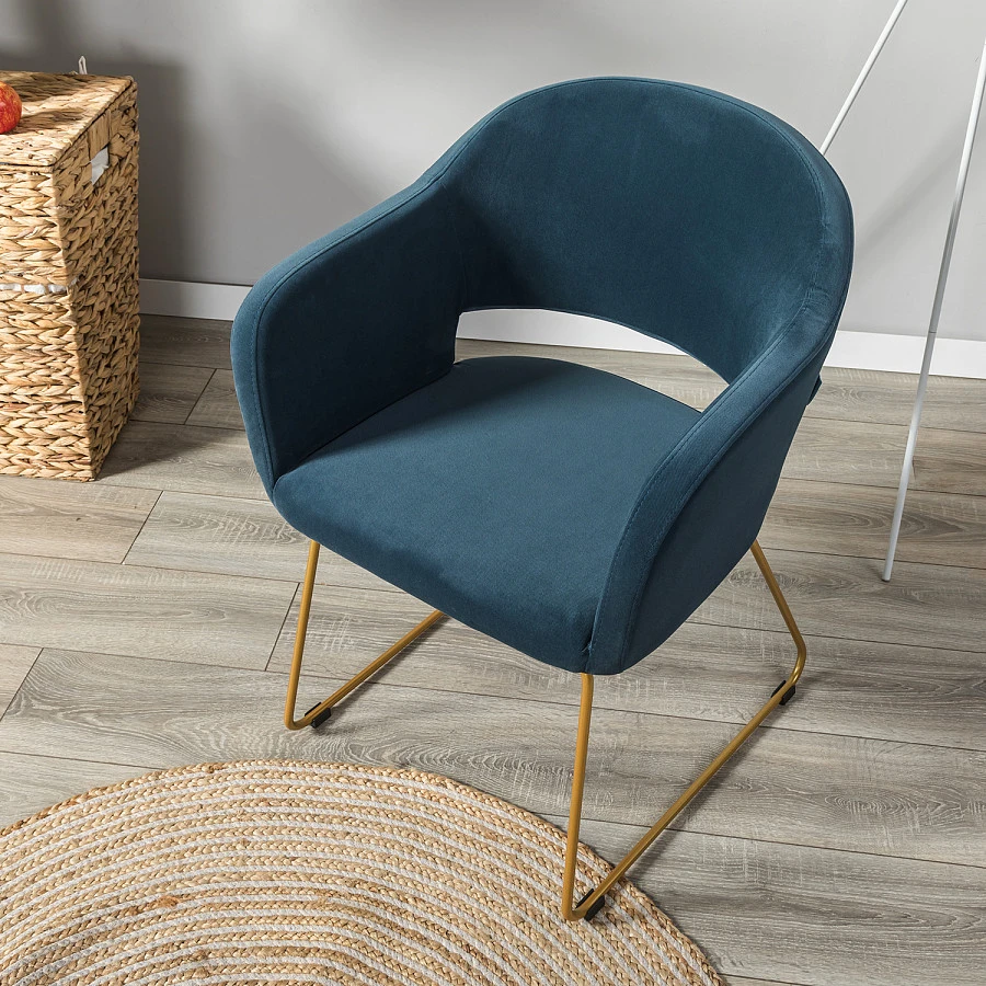 Стул Oscar Diag blue/Линк золото - фото 9