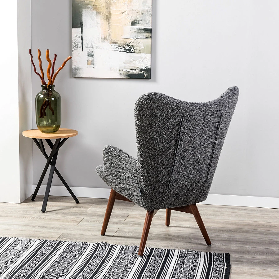 Кресло Хайбэк темно-серый/т.орех - фото 12