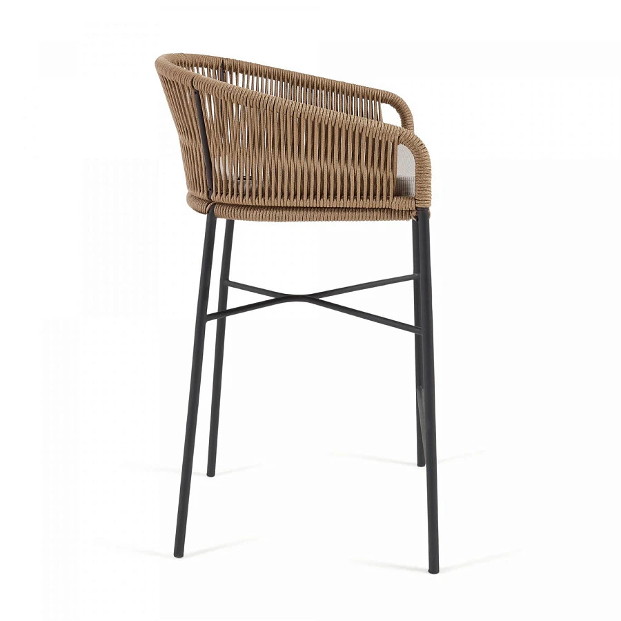 Веревочный барный стул Yanet бежевый 80 см - фото 2