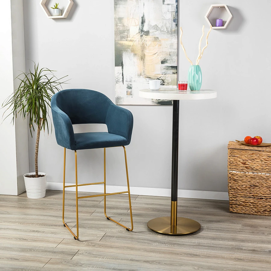 Кресло Бар. Oscar Diag blue/Линк золото - фото 6