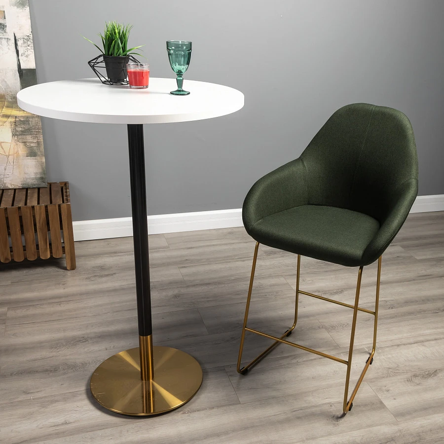 Кресло полубар Kent тёмно-зеленый/Линк золото - фото 10