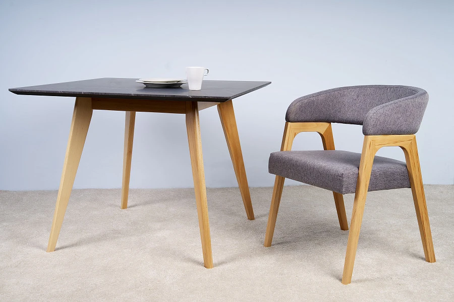 Стол Лунд квадратный 860*860 Мрамор Графит - фото 7