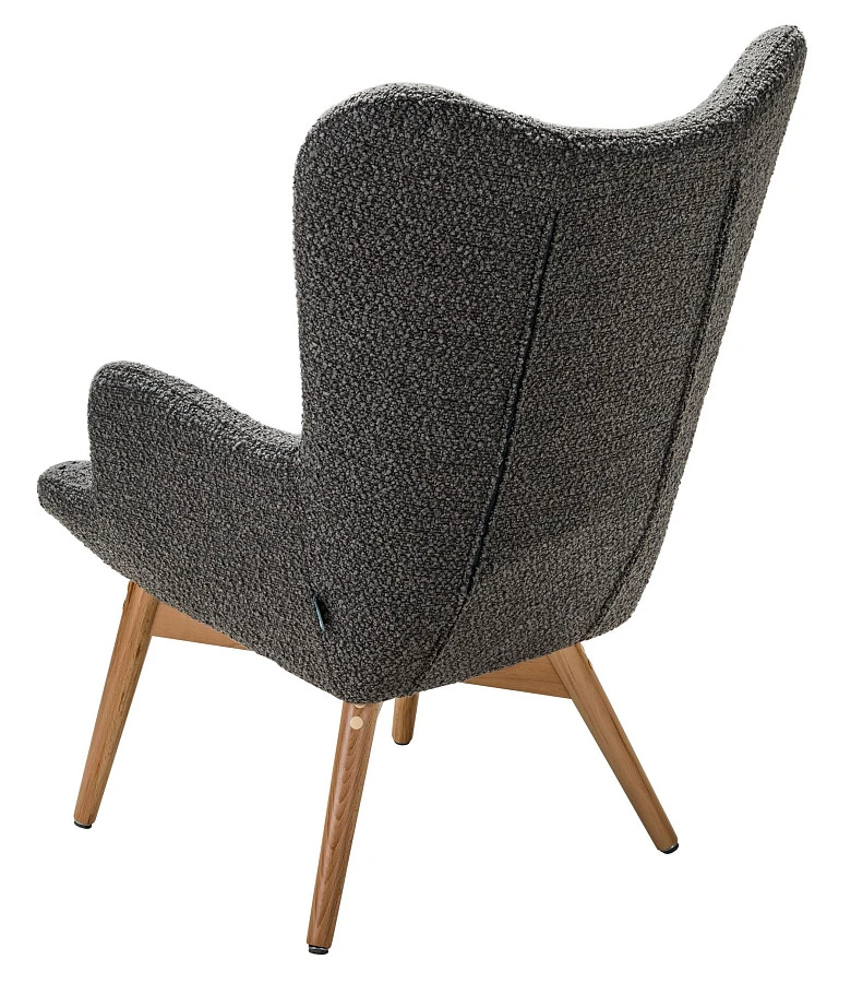 Кресло Хайбэк темно-серый/нат.бук - фото 4