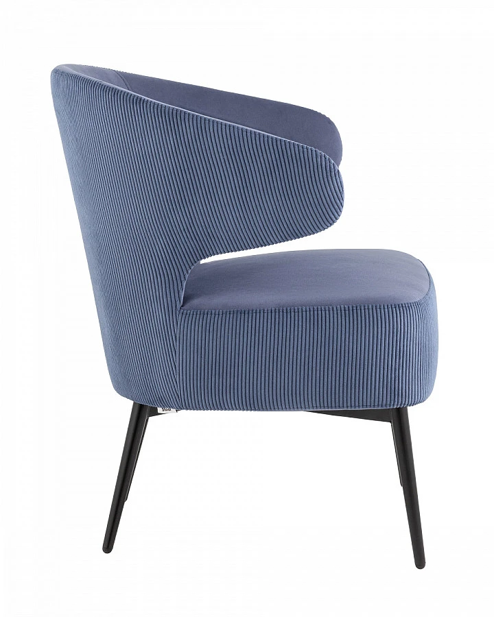 Кресло лаунж Royal Stripes велюр синий - фото 4