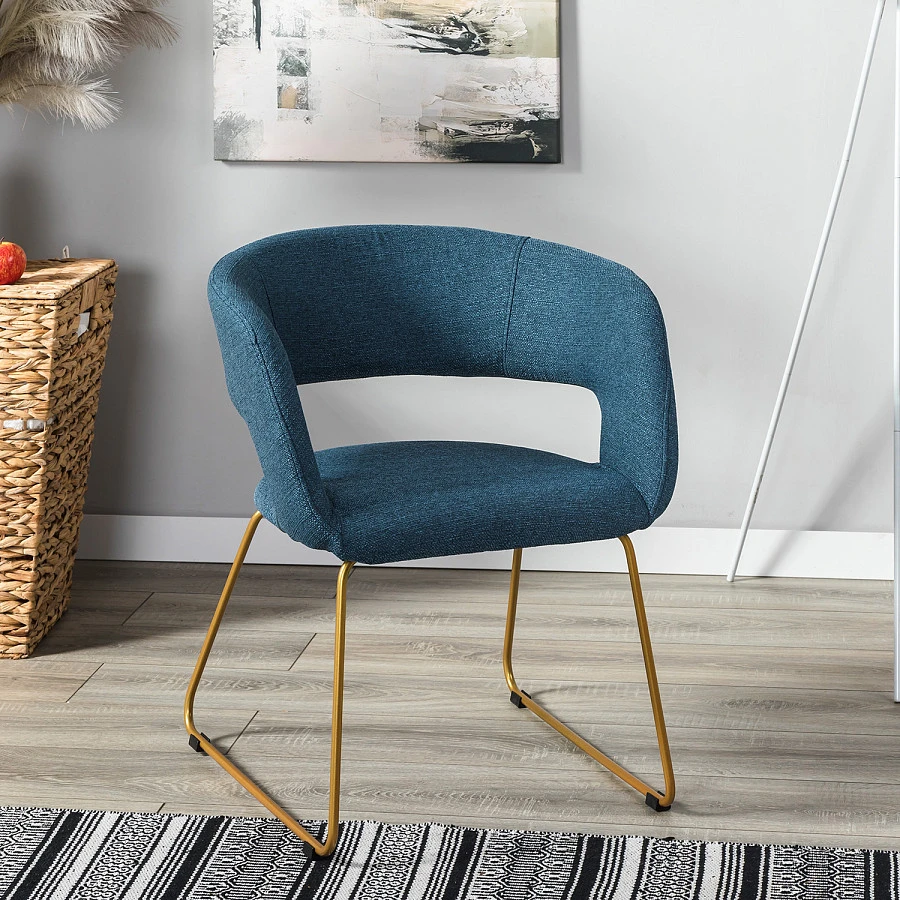 Кресло Hugs синий/Линк золото - фото 14