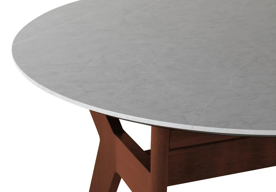 Стол Нарвик д.860 мрамор Бьянко Темный орех - фото 5
