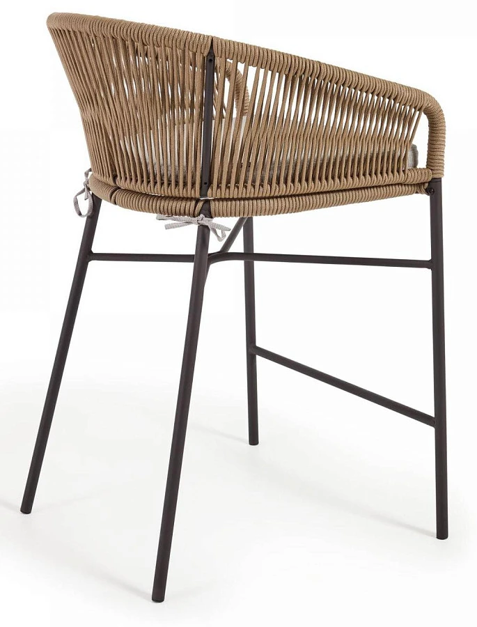 Полубарный веревочный стул Yanet бежевый 65 см - фото 3