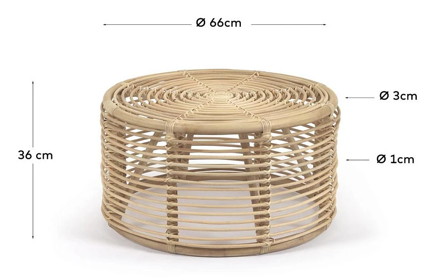 Круглый журнальный столик Kohana ротанг d65 см - фото 5