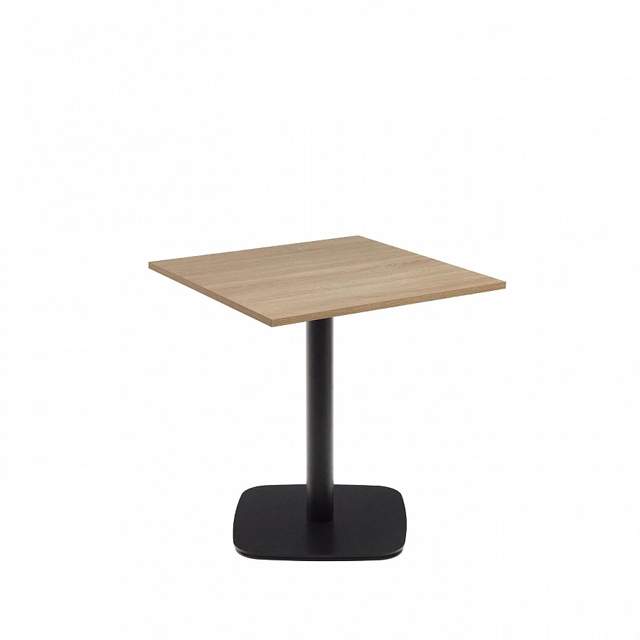 Dina Стол меламин/натур. и черн.металл 70x70см - фото 2