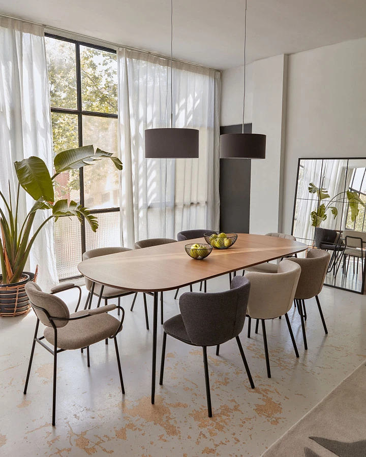 Ciselia Стул из темно-серой синели и черной стали - фото 3