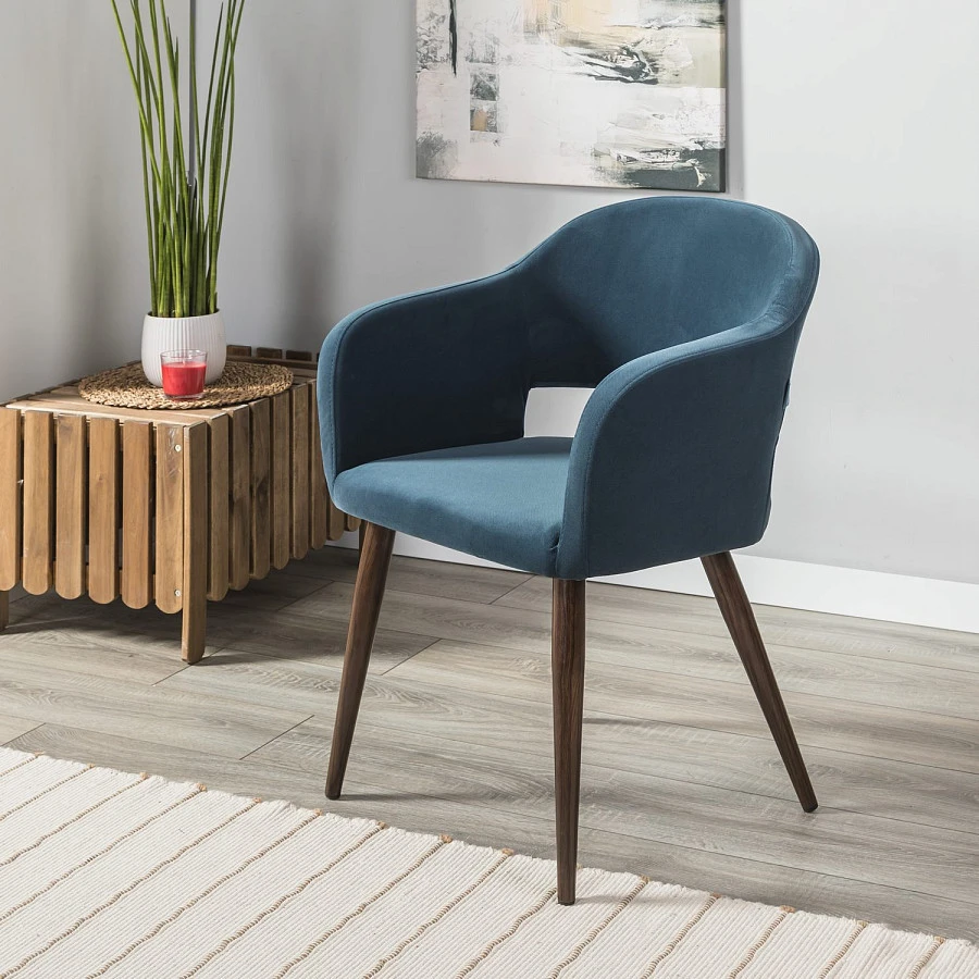 Стул Oscar Diag blue/т.орех - фото 12