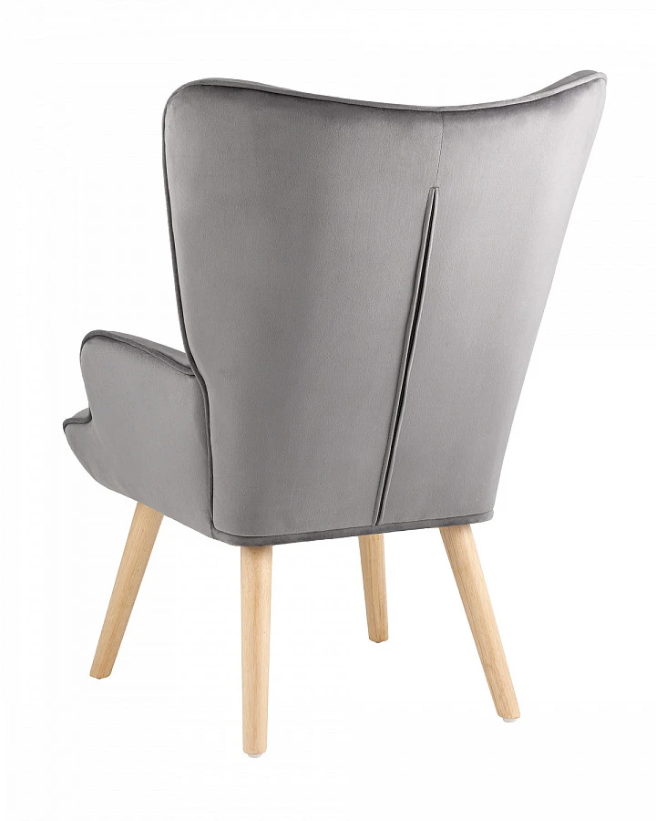 Кресло Хью велюр серый - фото 5