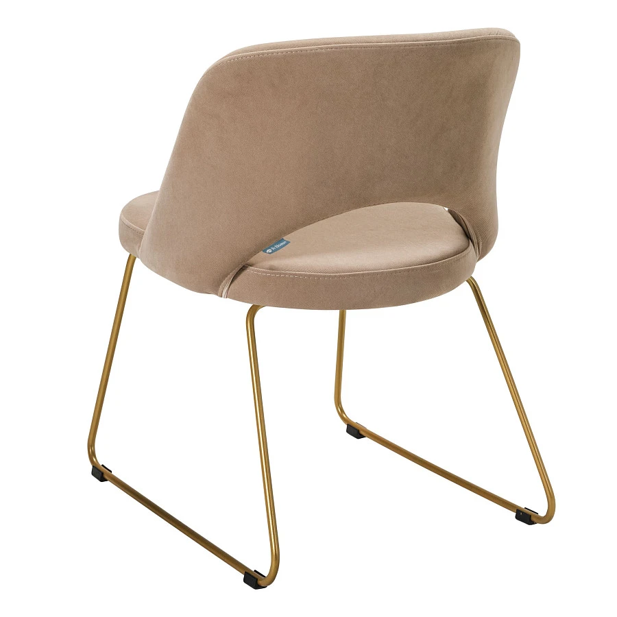 Кресло Lars Diag beige/Линк золото - фото 3