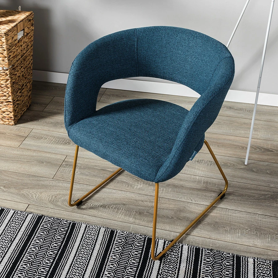 Кресло Hugs синий/Линк золото - фото 9