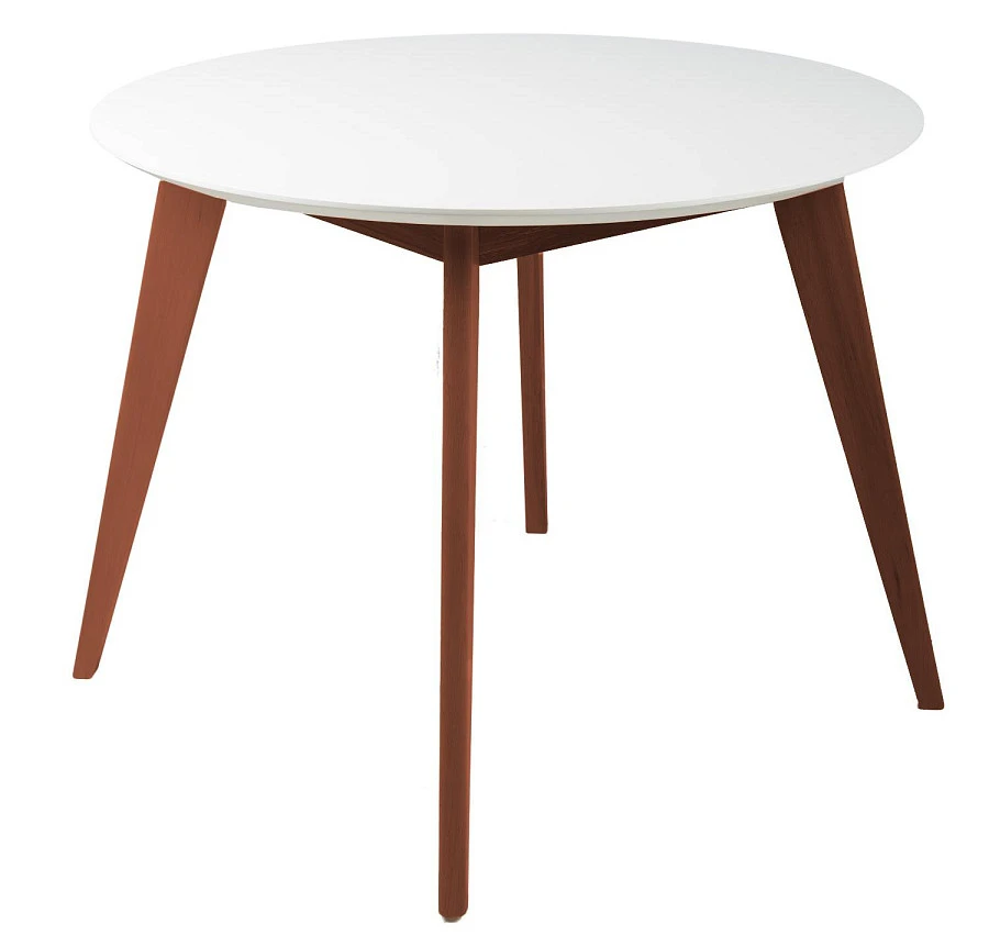 Стол Лунд круглый д.960 Белый Темный орех